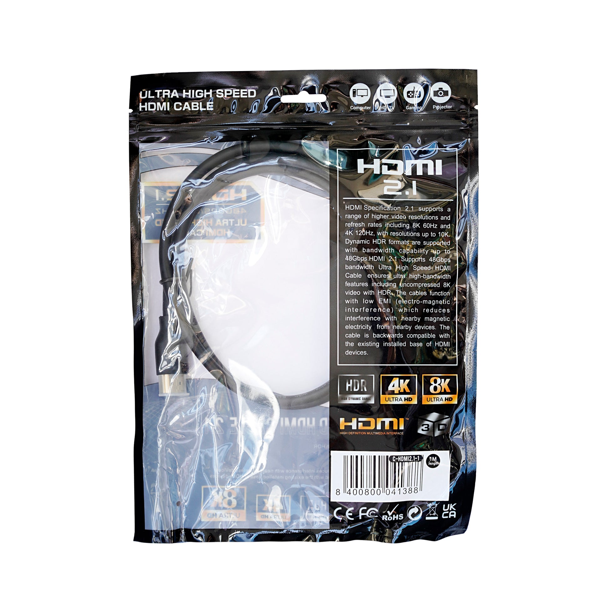 HDMI 2.1 Standard Cable