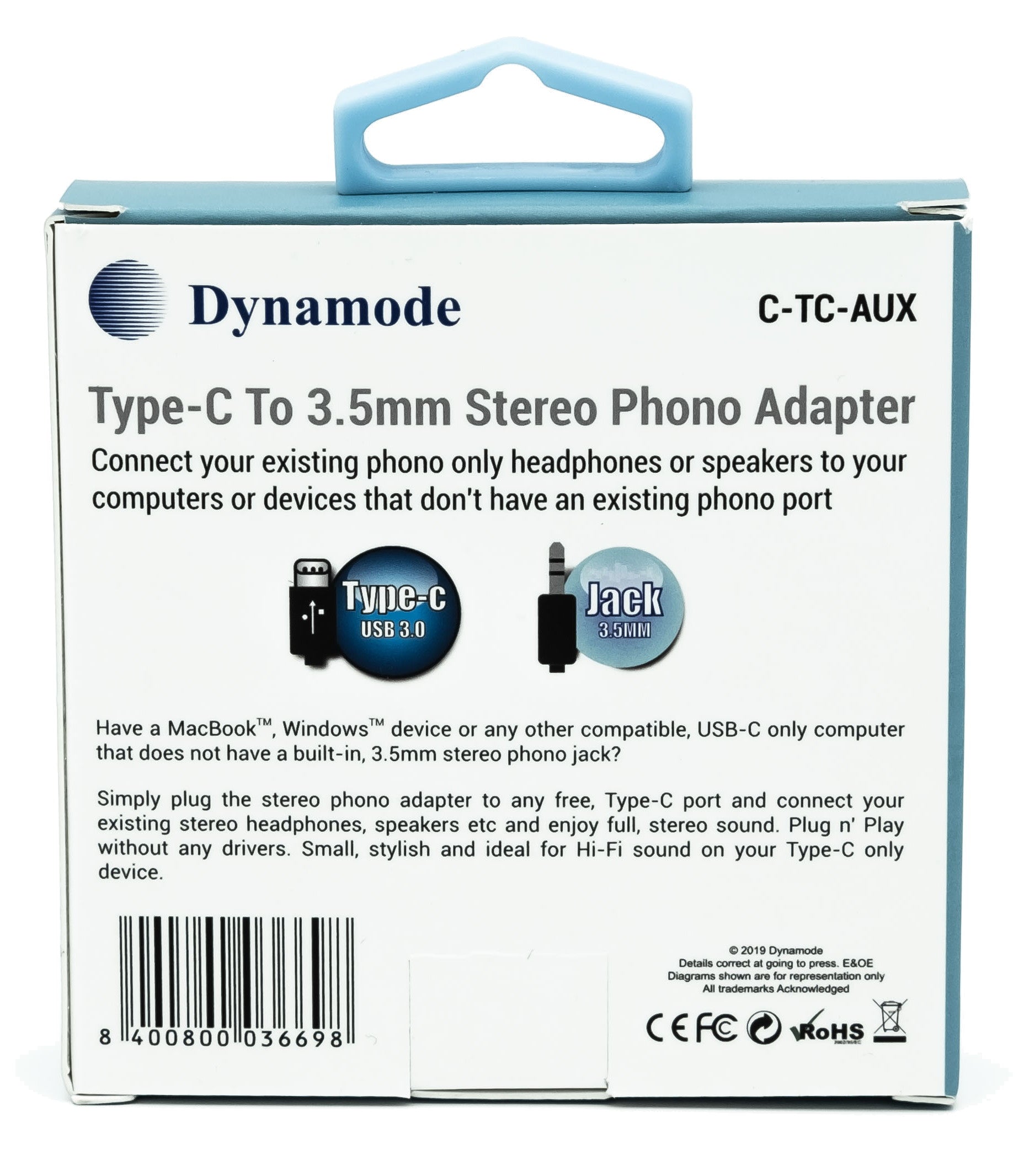 Stereo Phono adapter for Type-C devices