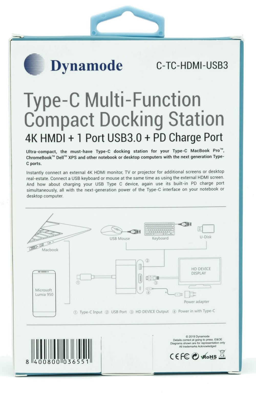 Compact HDMI adapter