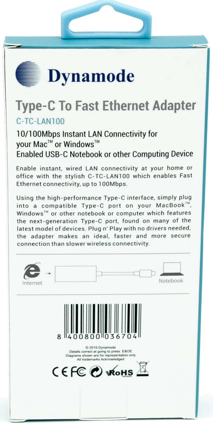 Ethernet adapter for Type-C laptops