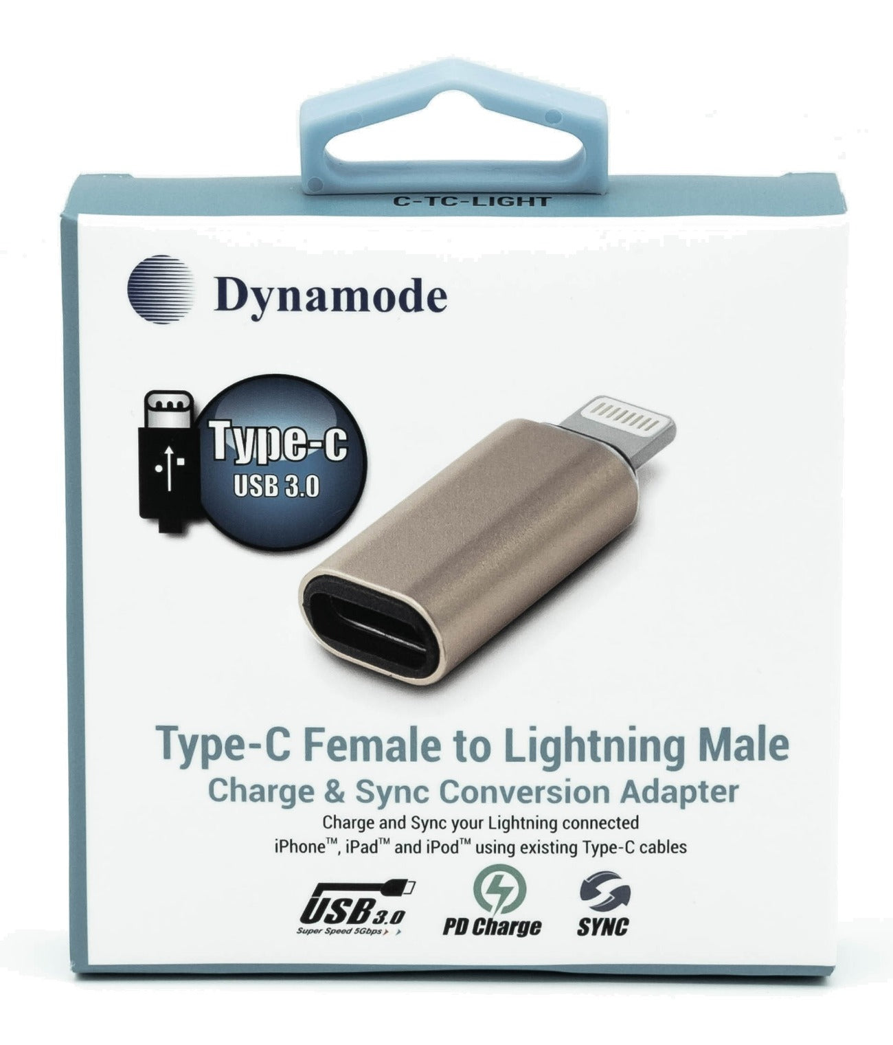 Female USB-C to Male Lightning adapter