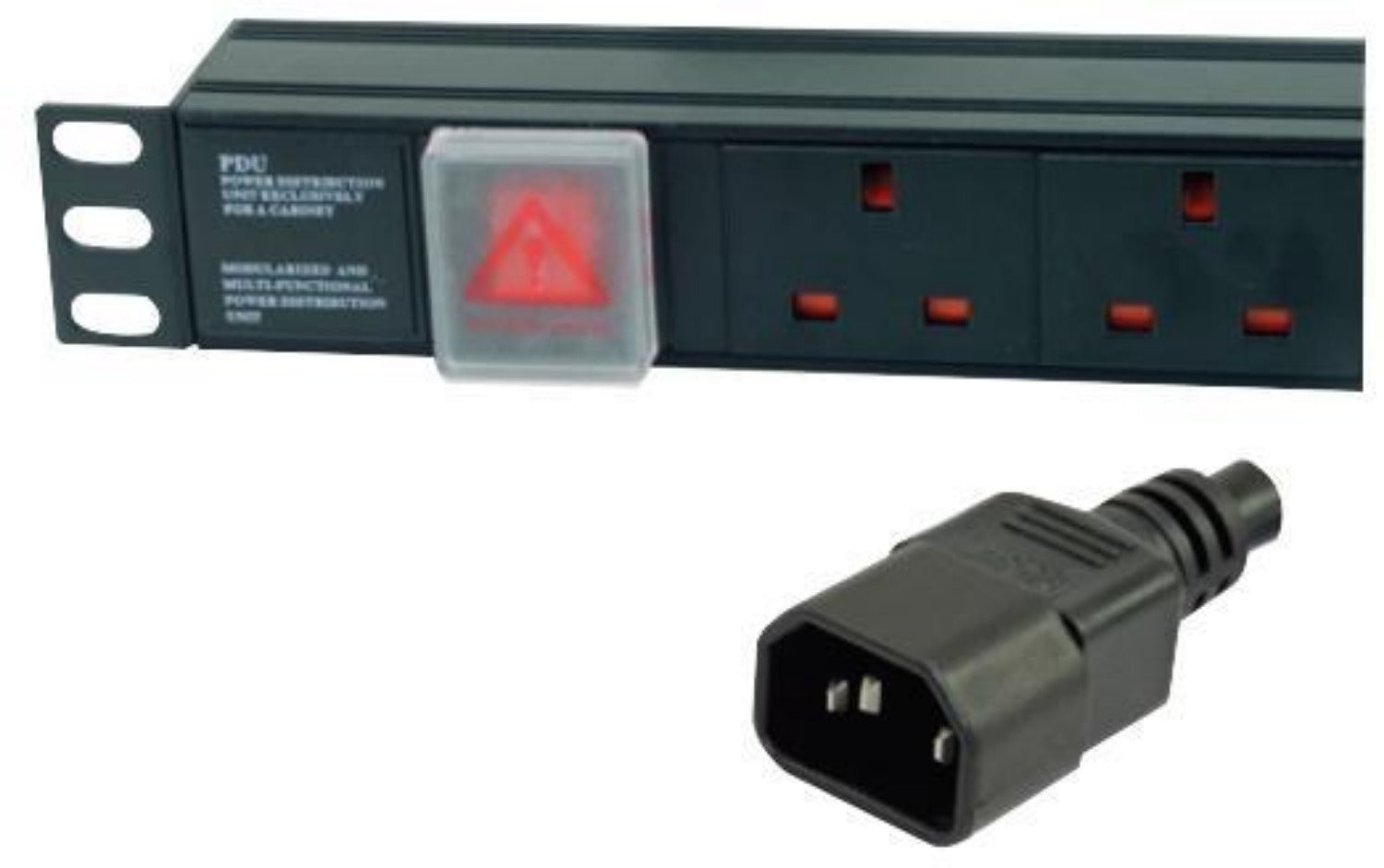 Horizontal mounted 6-way power strip